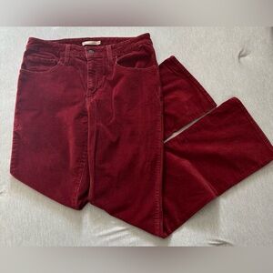 Women's Levi 725 High Rise Wine Corduroy Bootcut Jeans